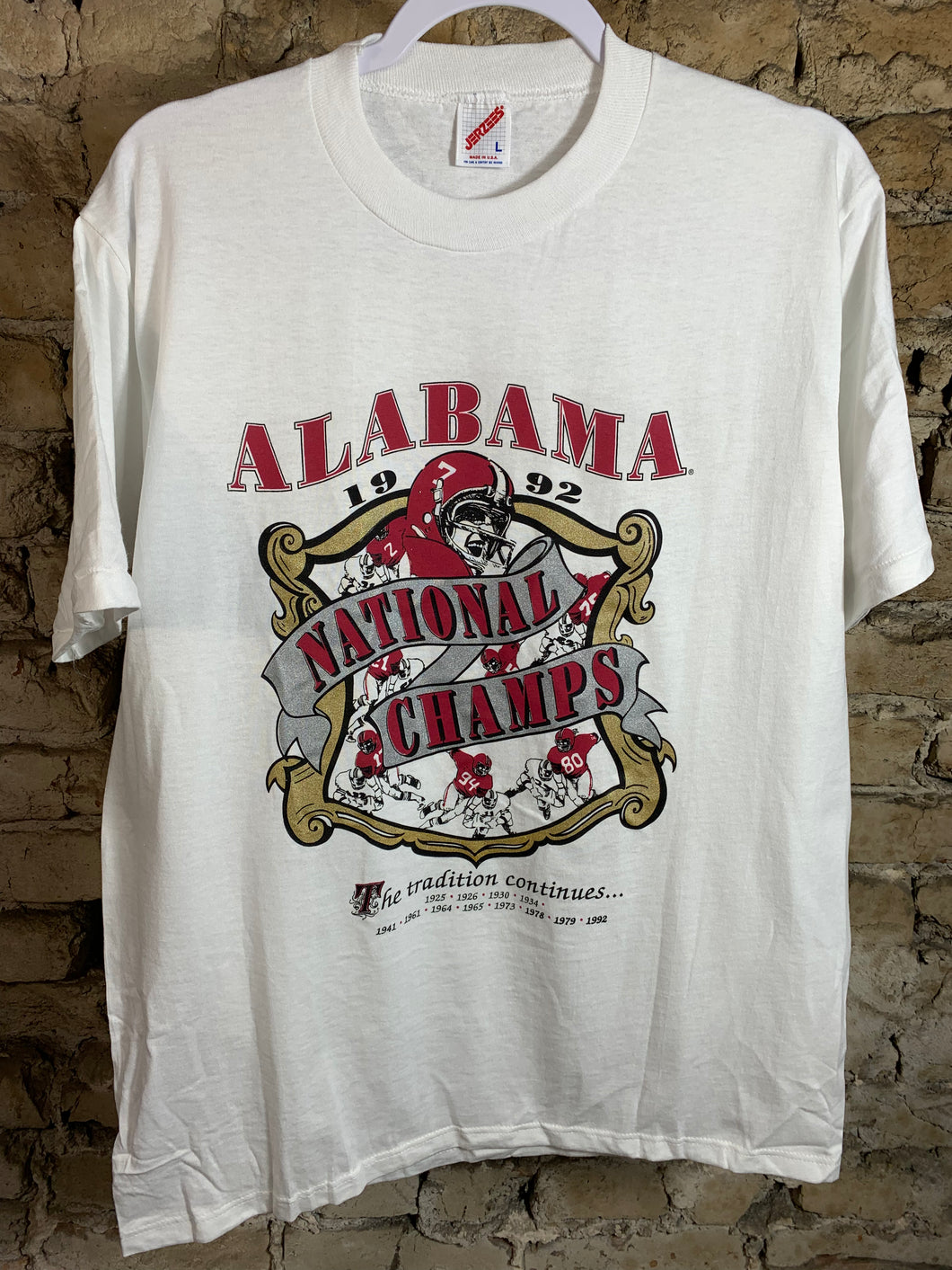 1992 National Champs White T-Shirt Large