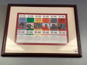 Vintage Alabama Collectible Ticket Framed Picture