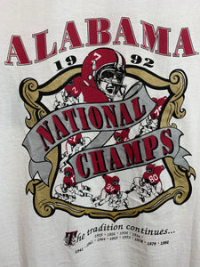 1992 National Champs White T-Shirt Large